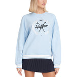 Huffer Women’s Legacy Club Relax Crew Neck Pullover - Ice Blue
