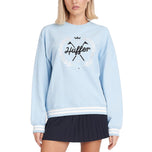 Huffer Women’s Legacy Club Relax Crew Neck Pullover - Ice Blue