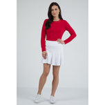 IBKUL Golfskort met volant voor dames, 16,5 inch, wit