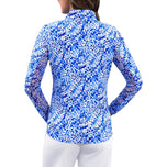 Baju Leher Olok-olok Zip Yesenia Wanita IBKUL - Biru/Putih