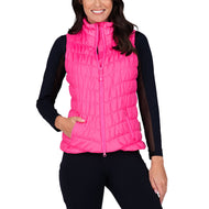 IBKUL 여성용 솔리드 골프 조끼 - 핫핑크