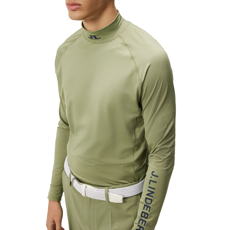 J.Lindeberg Aello Soft Compression Golf Shirt - Oil Green