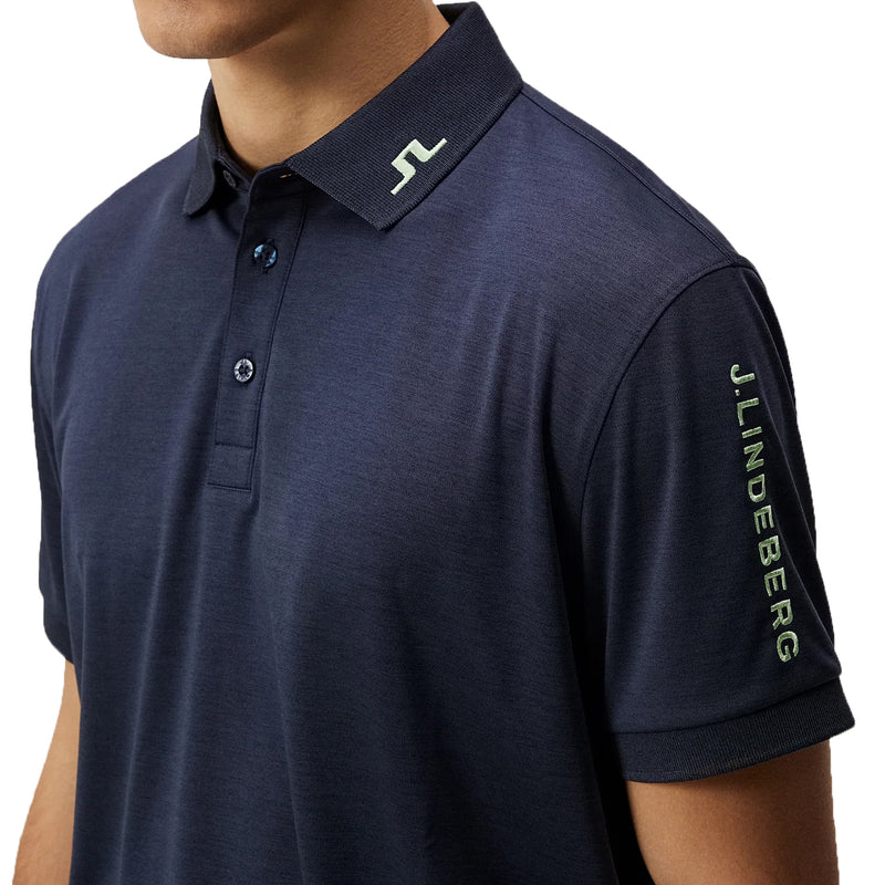 J.Lindeberg Tour Tech Reg Fit Golf Polo Shirt - Navy Melange