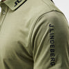 J.Lindeberg Tour Tech Reg Fit Golf Polo Shirt - Oil Green Melange