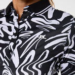 J.Lindeberg 여성용 조지아 프린트 폴로 골프 셔츠 - 스크리블 JL 네이비