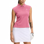 J.Lindeberg Women's Lei Sleeveless Golf Polo Shirt - Flamingo Plume
