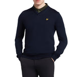 Lyle & Scott Golf Merino Blend v Neck Pullover - Navy