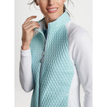 Peter Millar Women 's Merge 하이브리드 골프 재킷 - 블루 스프루스/ 화이트