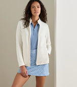 Peter Millar 女式 Lumi-Knit 高性能全拉链 - 浅白色