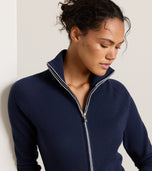 Peter Millar 女款 Coolspun Lite 棉質羅紋開襟衫 - 海軍藍