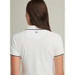 Peter Millar Dames Whitworth Sport Mesh Golf Shirt - White/Navy