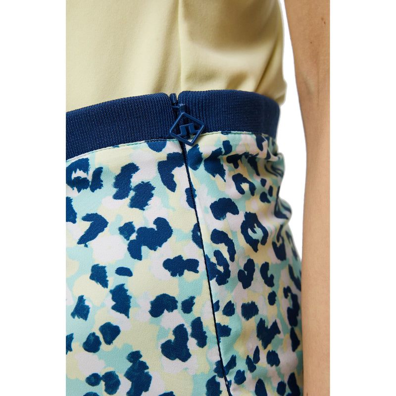J.Lindeberg Women's Themba Print Golf Skirt - Leopard Aruba Blue