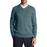 Lyle & Scott Golf Merino Blend V Neck Pullover -Iron Blue
