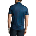 Lyle & Scott 컨투어 인쇄 골프 폴로 셔츠 - 다크 해군