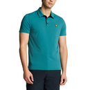 Lyle &amp; Scott Contrast Placket Golf Polo Shirt - Albatross/Jet Black