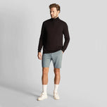 Lyle & Scott Tonal Eagle Merino Blend 1/4 Zip Knit - Jet Black