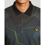Lyle & Scott Geometric Print Golf Polo Shirt - Midnight Arang