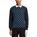 Lyle＆Scott高爾夫船長脖子棉花Argyle Jumper-黑暗海軍