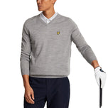 Lyle & Scott Merino Blend V -Neck Knit - Mid Gray Marl