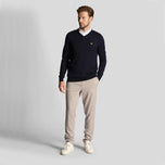 Lyle & Scott Golf Merino Blend V Pullover Neck - Dark Navy