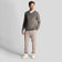 Lyle & Scott Tonal Eagle Merino Blend v Neck Knit - Mid Grey Marl