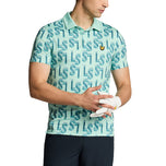 Lyle & Scott LS Monogramm gedrucktes Golfpolo -Hemd - Küste