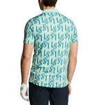 Lyle & Scott LS Monogramm gedrucktes Golfpolo -Hemd - Küste