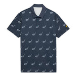 Lyle & Scott Micro Club Printed Golf Polo Shirt - Condor Blue
