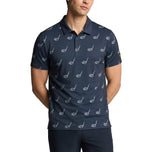 Lyle & Scott Micro Club 인쇄 골프 폴로 셔츠 -Condor Blue