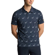 Lyle＆Scott Micro Club印刷高尔夫球球衫 - 秃鹰蓝色