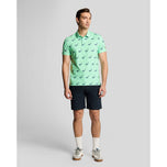 Lyle & Scott Micro Club gedrucktes Golfpolo -Shirt - Küste