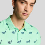 Lyle & Scott Micro Club gedrucktes Golfpolo -Shirt - Küste