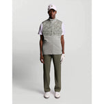 Lyle & Scott Printed Windjammer Full Zip Golf Gilet - True Iron