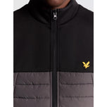 Lyle & Scott Sports Fleece Hybrid Golf Gilet - Jet Black/Granite