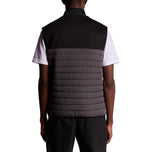 Lyle & Scott Sports Fleece Hybrid Golf Gilet - Jet Black/Granite
