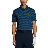 Polo de golf à rayures à rayures Lyle & Scott - Mediterranea / Aquamarine