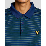 Lyle & Scott Striped Golf Polo Shirt- Mediterranea/Aquamarine