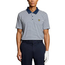 Lyle &amp; Scott Striped Golf Polo Shirt - Weiß/Aquamarin