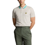 Lyle & Scott Tip Golf Polo Shirt - Pebble/Mineral Turquoise