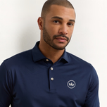 Polo de golf en jersey Peter Millar Solid Performance - Bleu marine