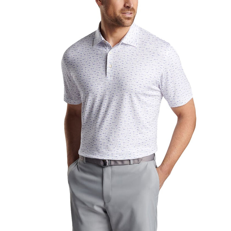 Peter Millar Cypress Performance Jersey Golf Polo Shirt - White