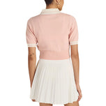 Malbon 女式 Mikayla 針織高爾夫 Polo 衫 - 灰玫瑰色