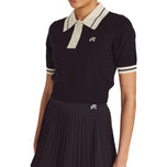 Malbon 女式 Mikayla 針織高爾夫 Polo 衫 - 黑色