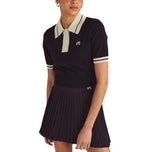 Malbon 女式 Mikayla 針織高爾夫 Polo 衫 - 黑色