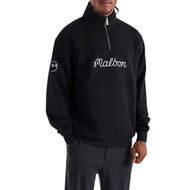 Malbon collegiaal golfsweatshirt met 1/4 ritssluiting - zwart