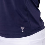 Golftini Wanita Say Yes Lengan Golf Polo Shirt - Angkatan Laut/Putih