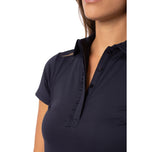 Golftini Women's Ruffle Golf Polo Shirt - Angkatan Laut