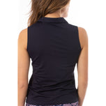 Golftini Frauen ärmelloses Rüschengolf Polo -Hemd - Marine