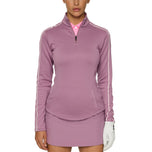 J.Lindeberg Women Nefe Quarter Zip Golf Mid Layer - Very Grape