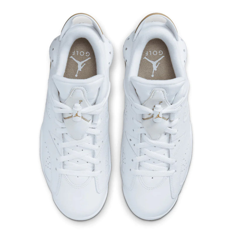 Nike Jordan Retro 6 Golf Shoes - White/Khaki